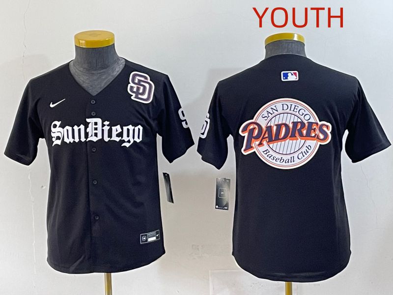 Youth 2025 San Diego Padres Blank Black Five generations Joint Name Nike MLB Jersey style 23